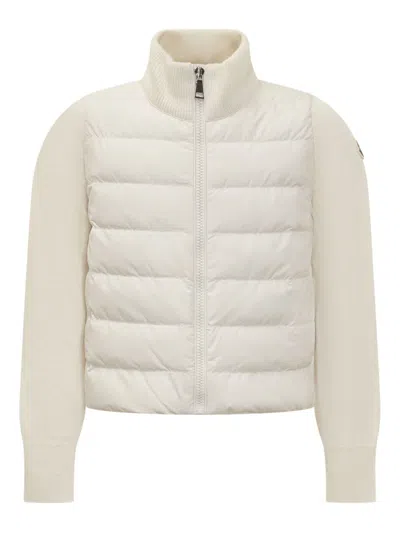 Moncler Kids'  Enfant Jacket With Logo Appliqué In White