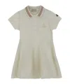 Moncler Enfant Logo Embroidered Flared Polo Dress In White