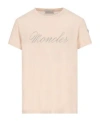 Moncler Enfant Logo Embroidered T-shirt In Nude