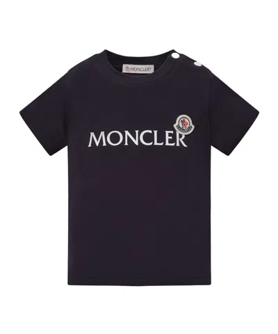 Moncler Kids' Logo Jersey T-shirt In Black