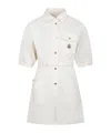 Moncler Enfant Logo Patch Belted Jumpsuit In Nude