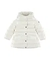 Moncler Enfant Logo Patch Hooded Coat In White