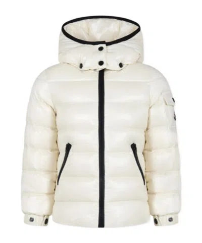 Moncler Kids'  Enfant Logo Patch Hooded Down Jacket In Neutral