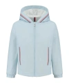 Moncler Enfant Logo Patch Hooded Jacket In Blue