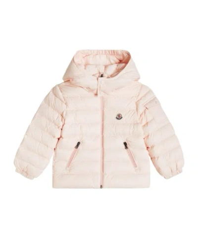 Moncler Enfant Logo Patch Hooded Jacket In Pink