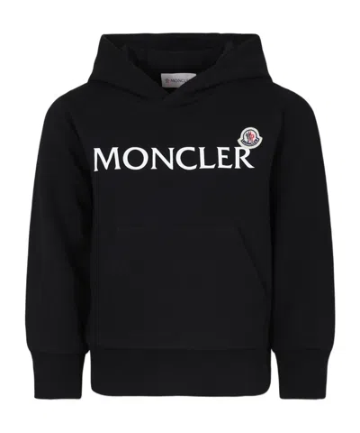 Moncler Enfant Logo Patch Hoodie In Black