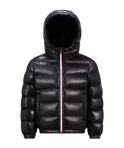Moncler Enfant Logo Patch Padded Down Jacket In Black