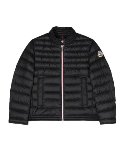 Moncler Enfant Logo Patch Padded Down Jacket In Black