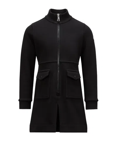 Moncler Enfant Logo Patch Polo Dress In Black