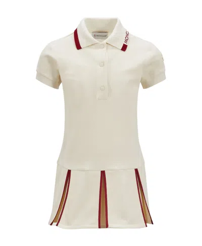 Moncler Enfant Logo Patch Polo Dress In Nude
