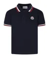 Moncler Enfant Logo Patch Polo Shirt In Black