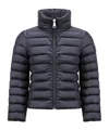 Moncler Enfant Logo Patch Quilted Down Jacket In Blue