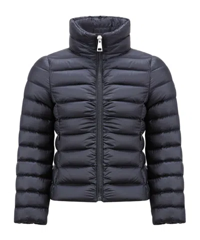Moncler Enfant Logo Patch Quilted Down Jacket In Blue