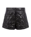 Moncler Enfant Logo Patch Quilted Shorts In Black