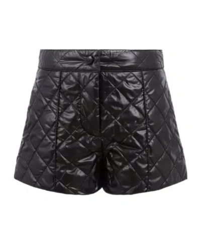 Moncler Enfant Logo Patch Quilted Shorts In Black