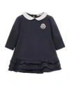 Moncler Lapel Long Sleeve Dress In Blue