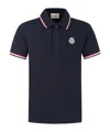 Moncler Enfant Logo Patch Strip-trim Polo Shirt In Black