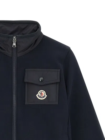 Moncler Enfant Logo Patch Sweatshirt In Blue