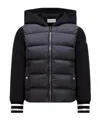Moncler Enfant Logo Patch Zip-up Cardigan In Black