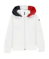 Moncler Enfant Logo Patch Zip-up Hoodie In White