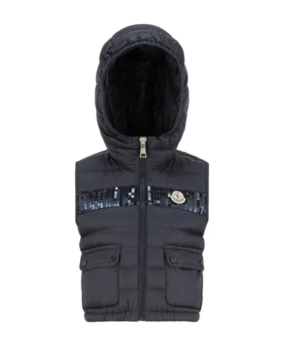 Moncler Enfant Logo-patch Zip-up Padded Gilet In Blue