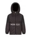 Moncler Enfant Logo Printed Hooded Jacket In Black