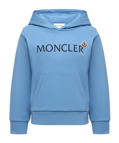 Moncler Enfant Logo Printed Hoodie In Blue