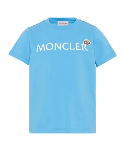 Moncler Enfant Logo T-shirt In Blue