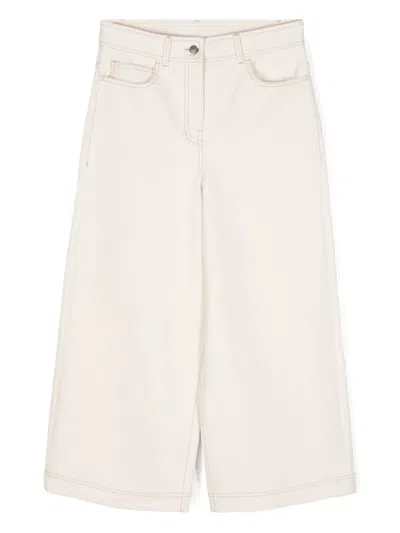 Moncler Enfant · Kids' Logo-embroidered Cotton Trousers In White