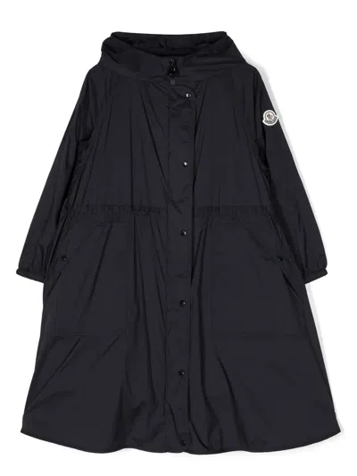 Moncler Enfant · Kids' Logo-print Hooded Raincoat In Blue
