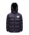 Moncler Enfant Mark Zip-up Puffer Jacket In Blue
