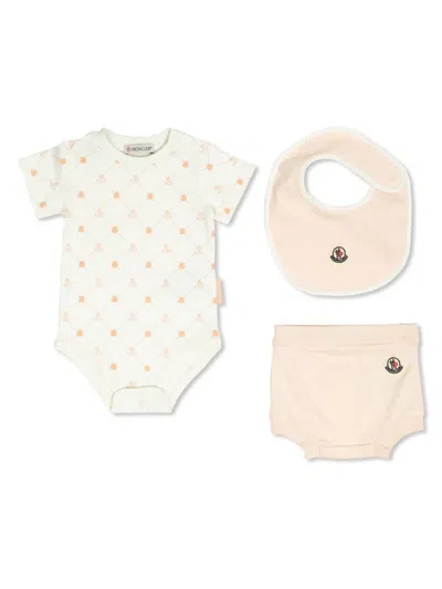 Moncler Enfant · Monogram Logo Babygrow Set In Neutral