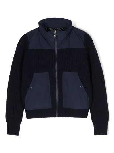 Moncler Enfant · Kids' Panelled Feather-down Zipped Jacket In Blue