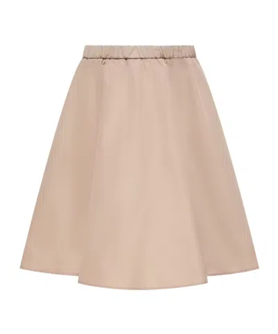 Moncler Enfant Pleated Logo-detail Skirt In Blue