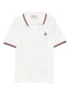 Moncler Polo En Piqué De Coton In White