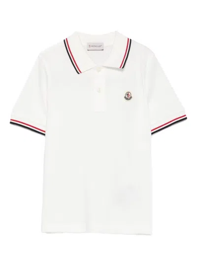 MONCLER MONCLER ENFANT POLO SHIRT WITH LOGO APPLIQUÉ