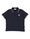 Moncler Enfant Polo With Logo Appliqué In Blue