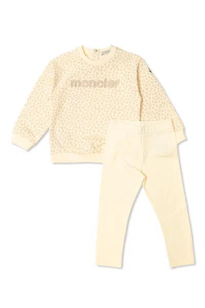 Moncler Babies'  Enfant Set: Sweatshirt And Leggings In Beige