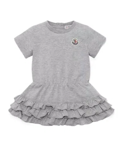 Moncler Enfant Short-sleeved Crewneck Dress In Gray