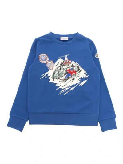 Moncler Enfant Ski Motif Sweatshirt In Blue