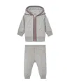 Moncler Enfant Striped-trim Logo Patch Tracksuit In Gray