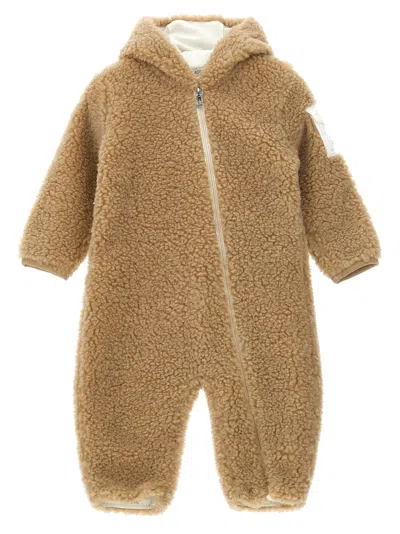 Moncler Enfant 'teddy' Hooded Jumpsuit In Brown