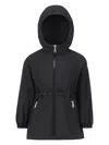 Moncler Wete Nylon Rainwear Short Parka In Black