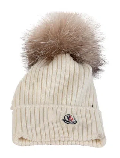 Pre-owned Moncler Enfant Wool Beanie In Neutral