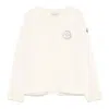 Moncler Enfant Wool Logo Patch Crewneck T-shirt In White