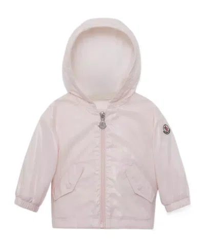 Moncler Enfant Zip-up Hooded Jacket In White