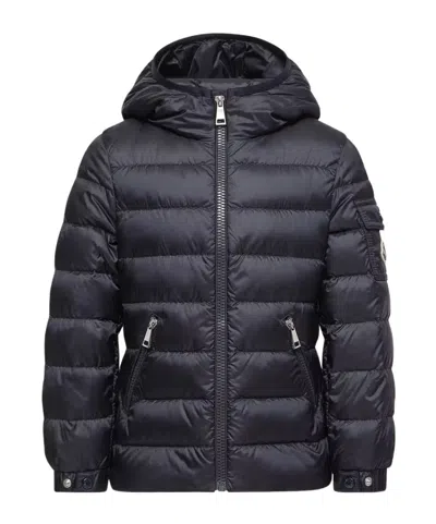 Moncler Enfant Zipped Hooded Jacket In Black