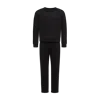 Moncler Ensemble De Survêtement En Coton À Bords En Laine In Black