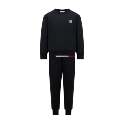 Moncler Kids' Tricolor-trimmed Cotton Tracksuit Set, Boy, Blue, Size: 14y