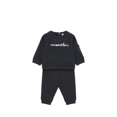 Moncler Ensemble En Coton Stretch À Logo, Enfant, Bleu, Taille: 3/6m In Blue
